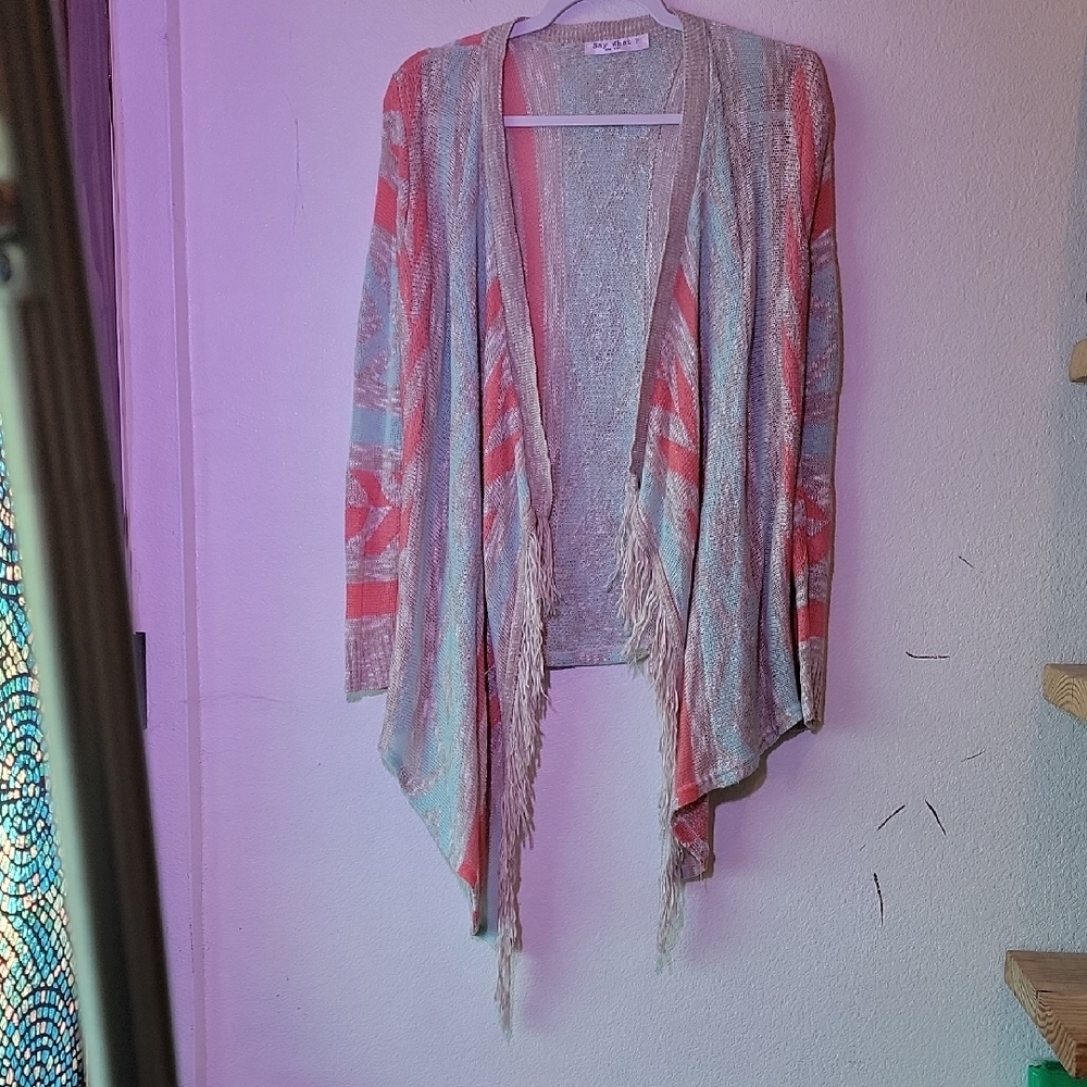 Say What? Multicolor Fringe Cardigan